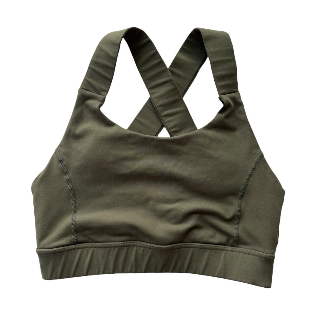 Glyder Womens S Moss Green Criss Cross Back Maximum Support Full Force Sport Bra